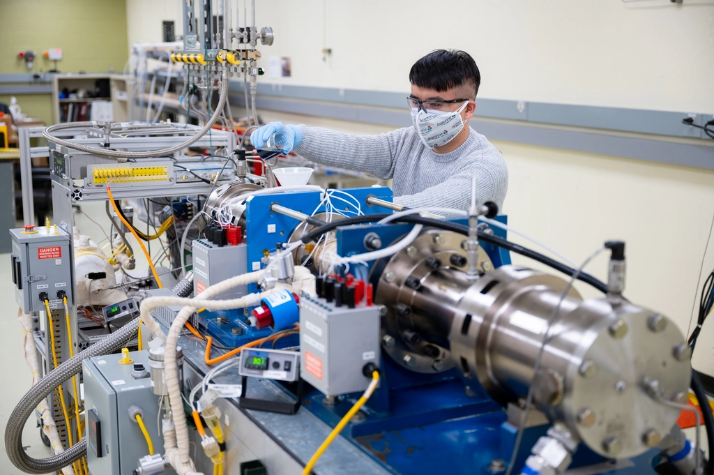 Engineer carrying out technical testing